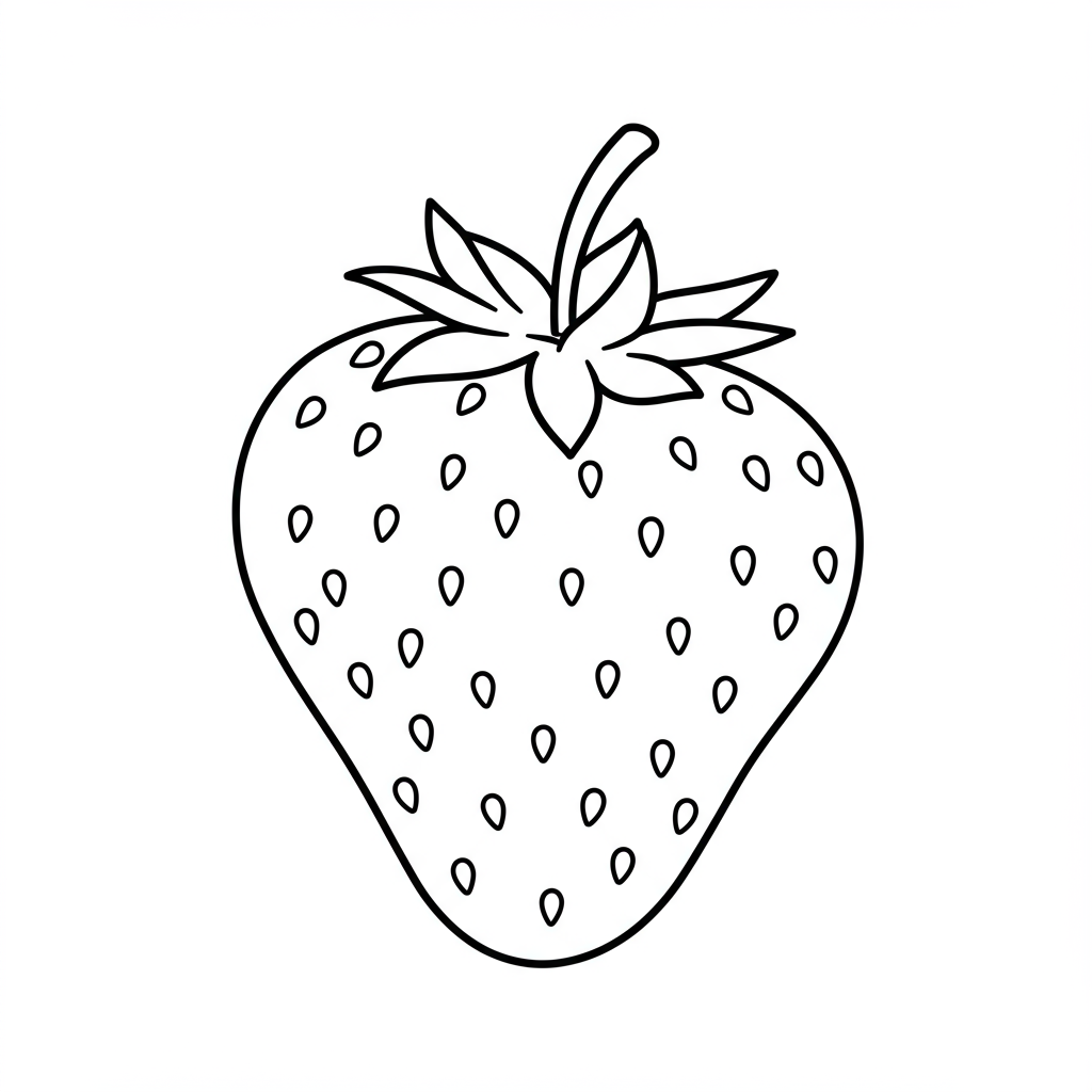 aardbei makkelijke kleurplaat