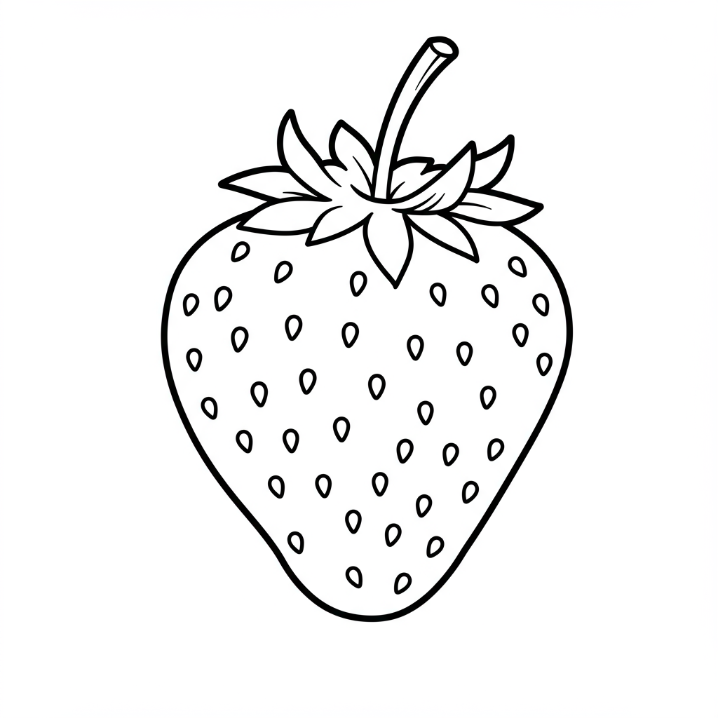 aardbei educatieve kleurplaat