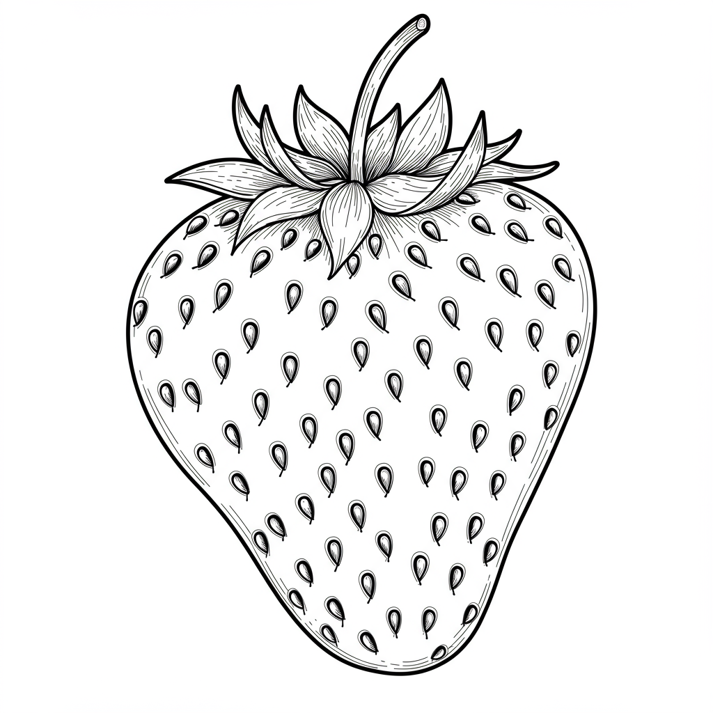 aardbei portret kleurplaat