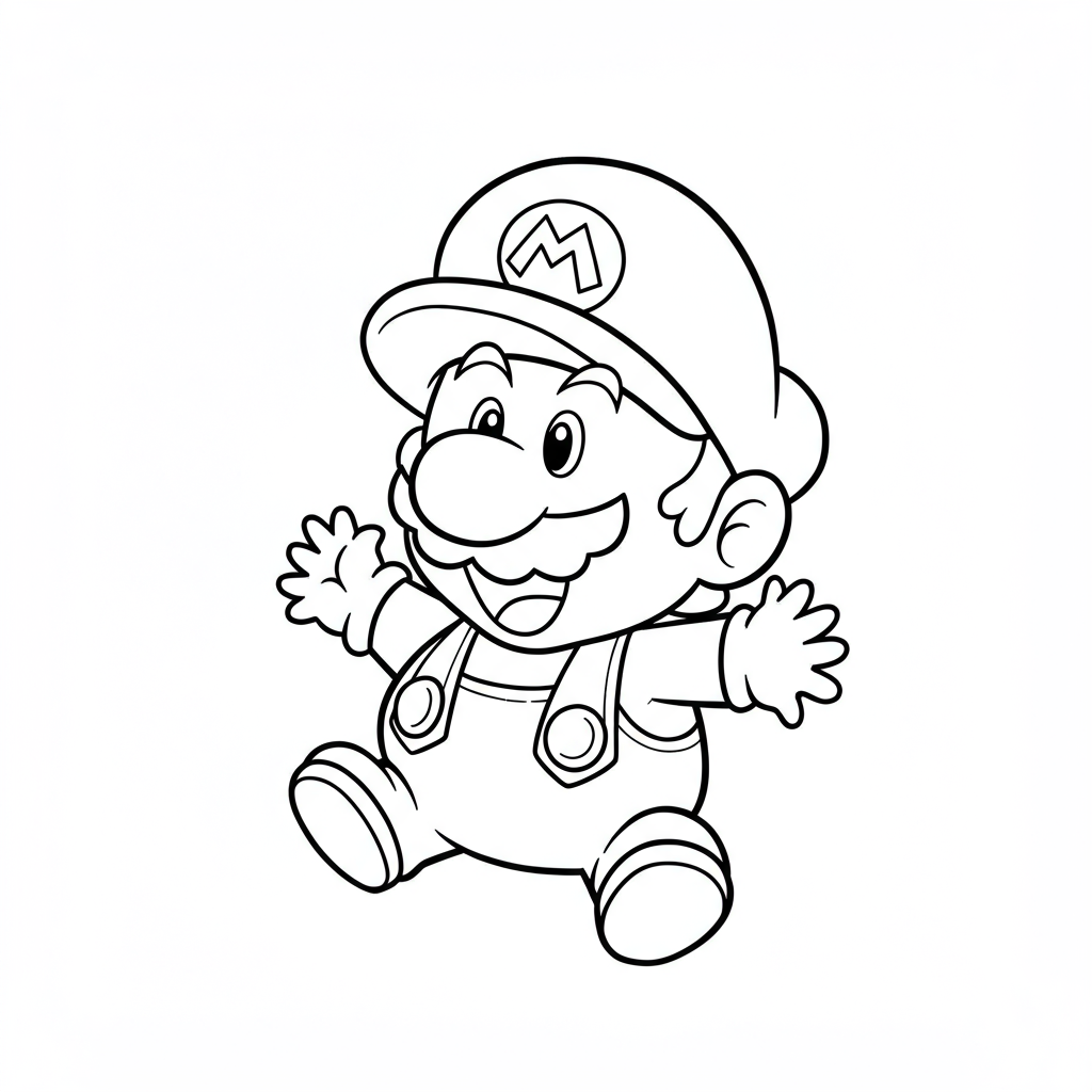 super mario dziecięca kolorowanka