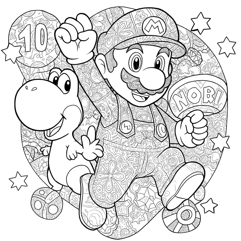 super mario dekoracyjna kolorowanka