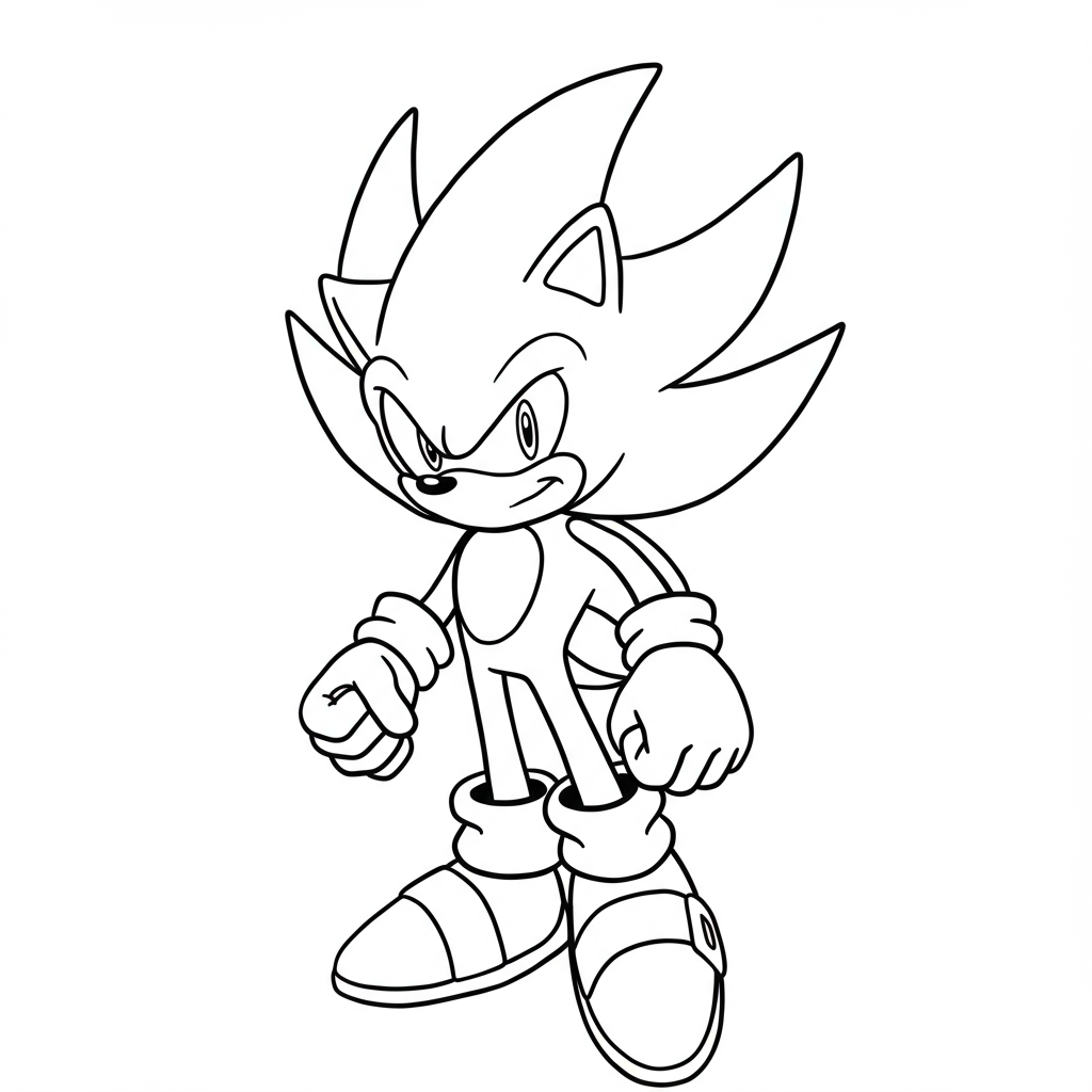super sonic cartoon kleurplaat