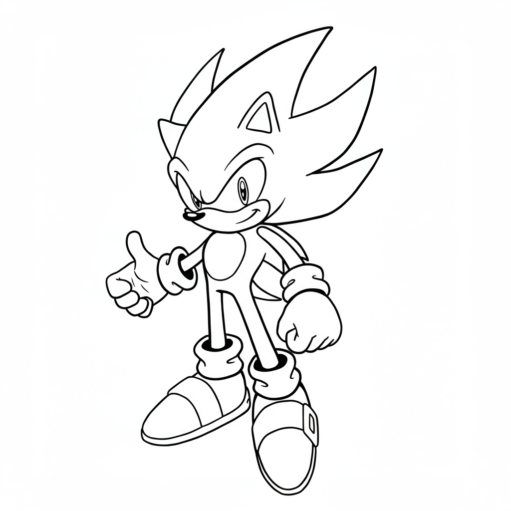 super sonic makkelijke kleurplaat