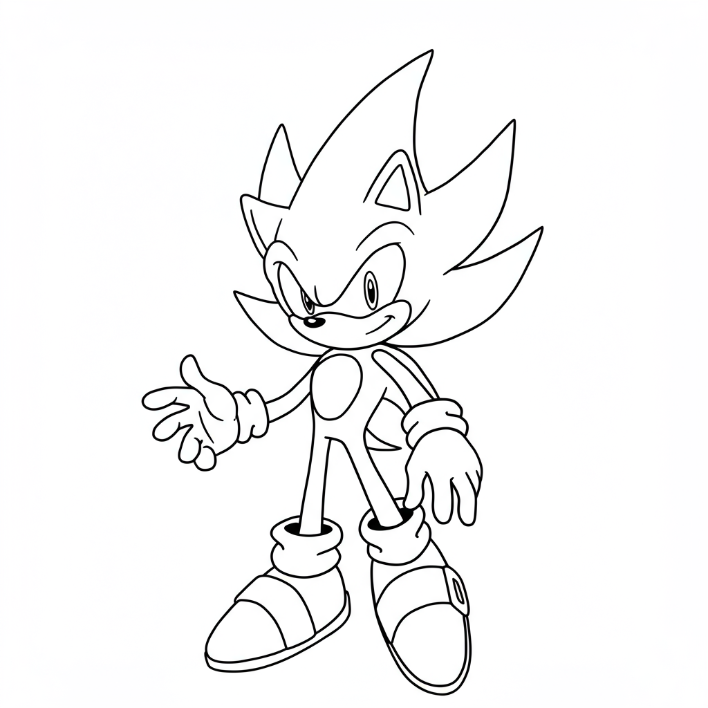 super sonic educatieve kleurplaat