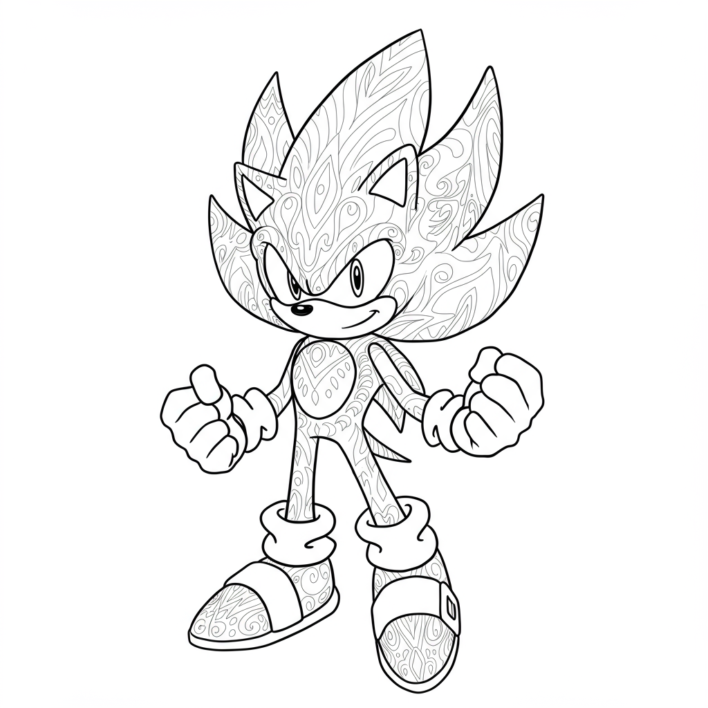super sonic mandala kleurplaat