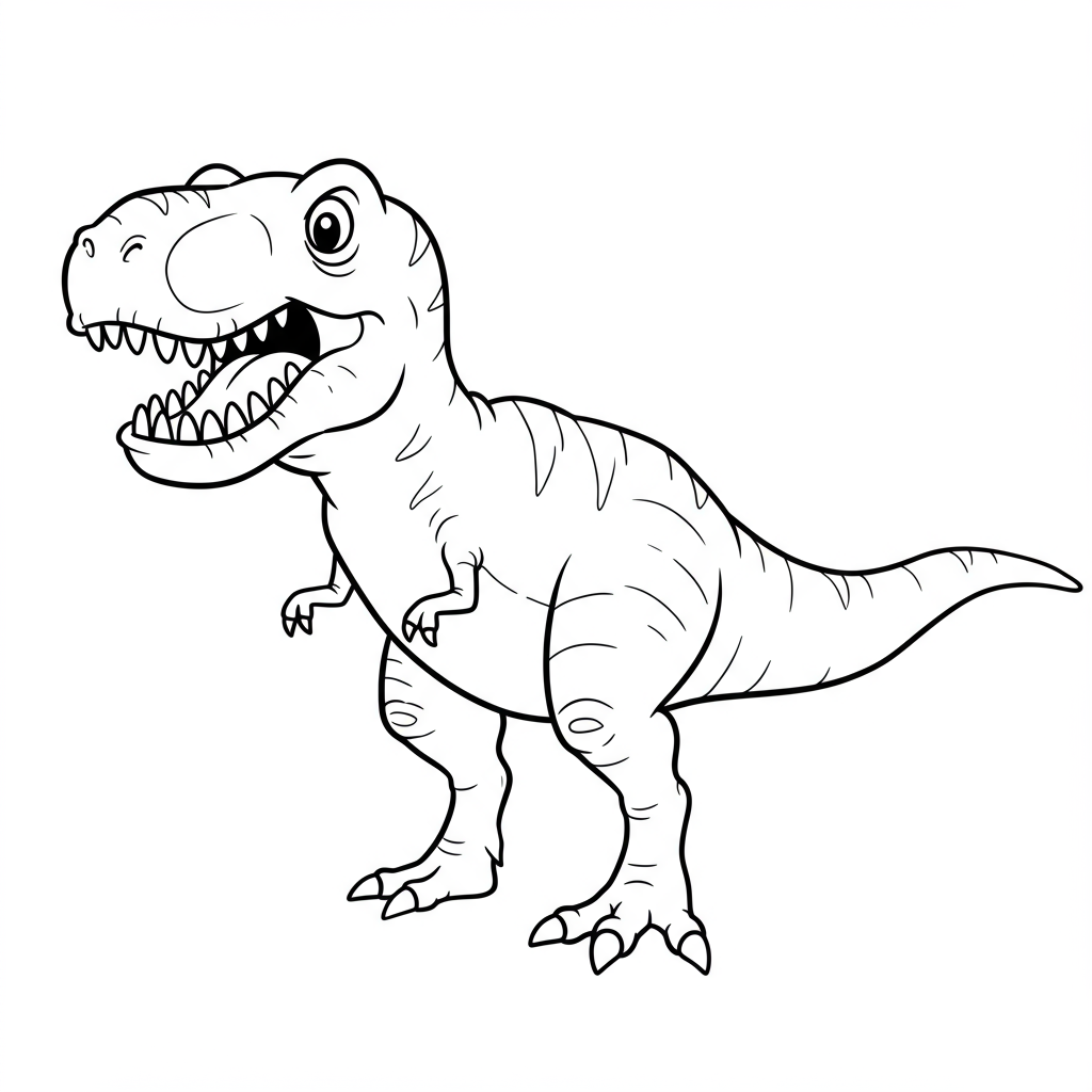 t rex cartoon coloring page
