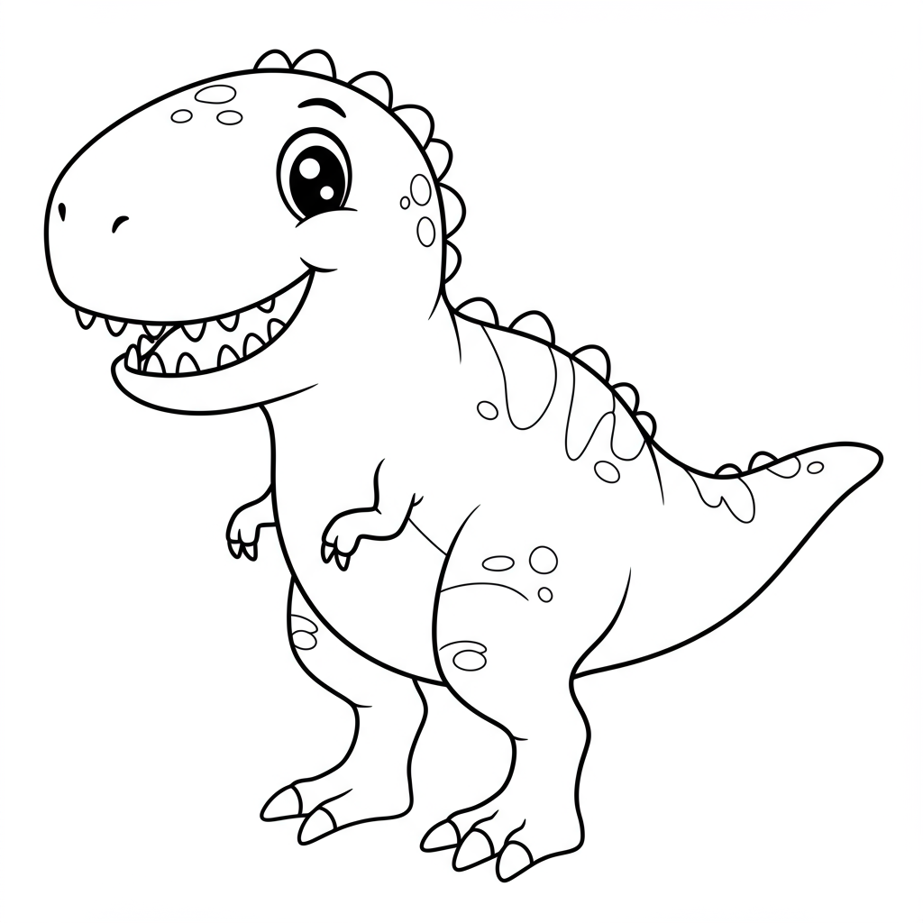 t rex cute coloring page