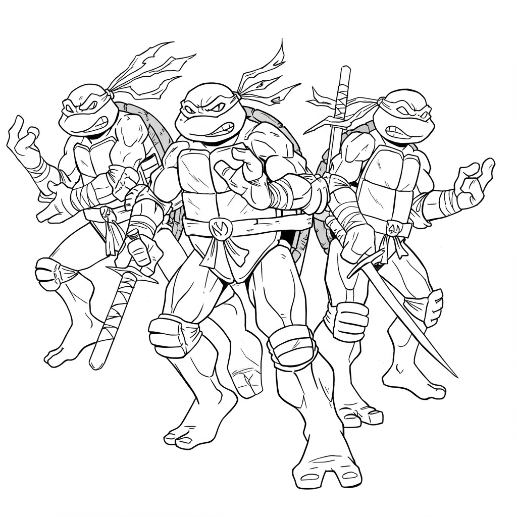teenage mutant ninja turtles abstract coloring page