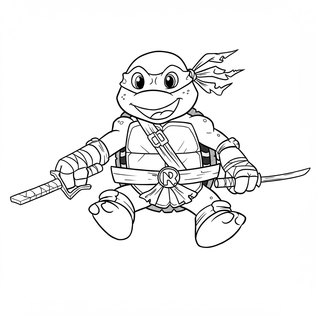 teenage mutant ninja turtles baby coloring page