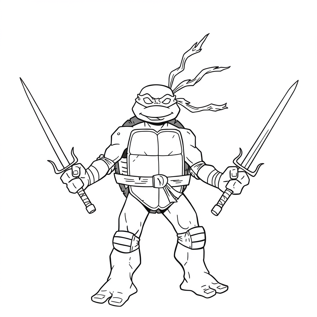 teenage mutant ninja turtles educational coloring page