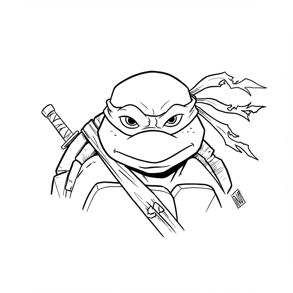 teenage mutant ninja turtles portrait coloring page
