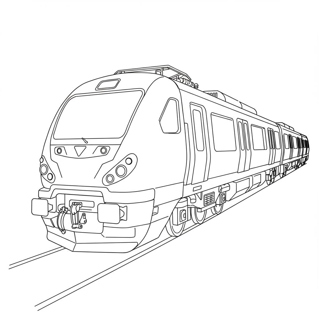 train abstract coloring page