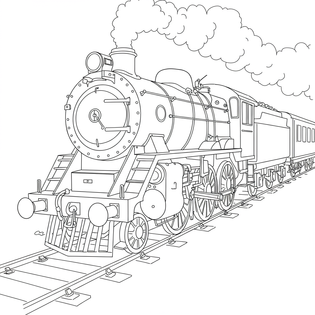 train action coloring page