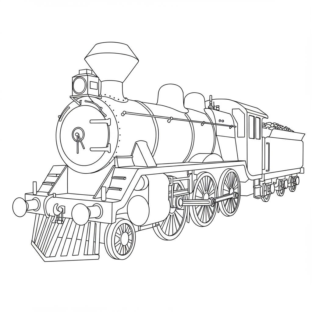 train cartoon coloring page