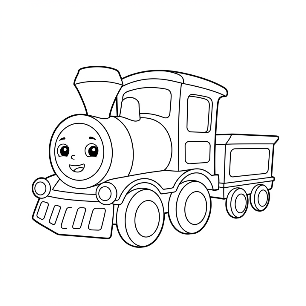 train cute coloring page