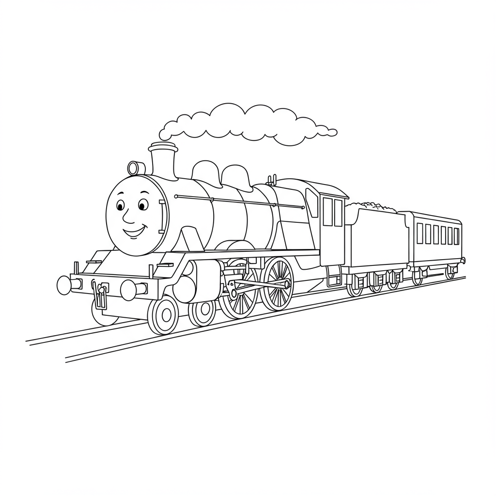 train easy coloring page