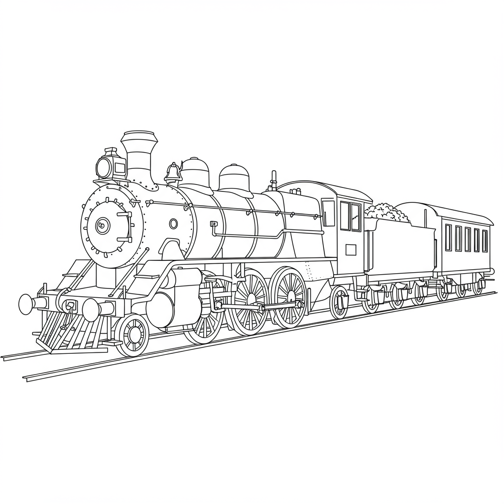 train educational coloring page