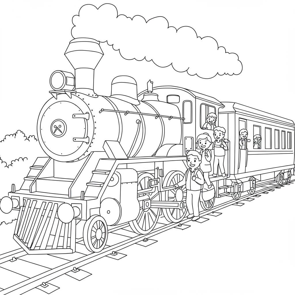 train family coloring page