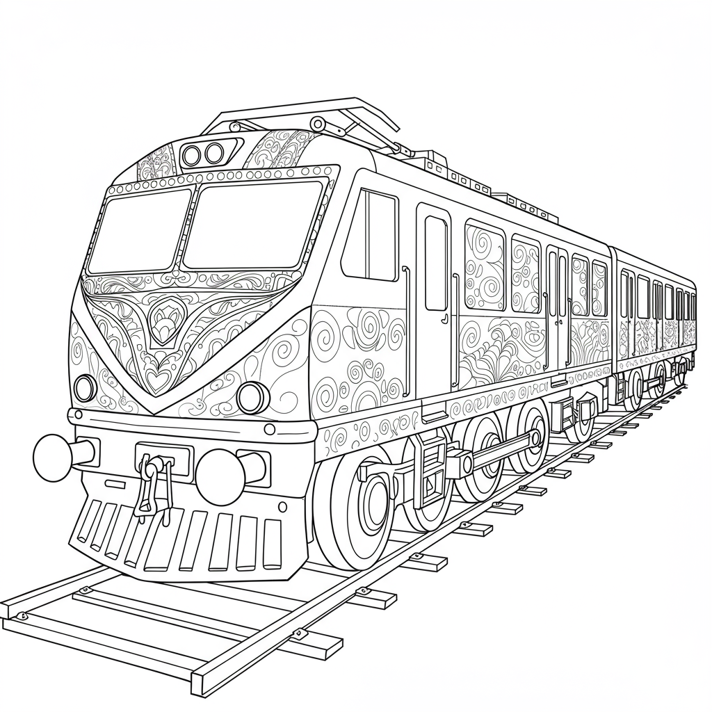 train pattern coloring page