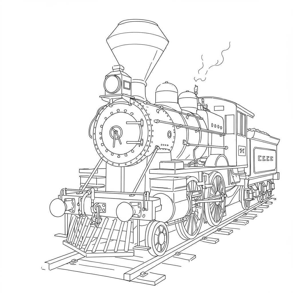 train portrait coloring page