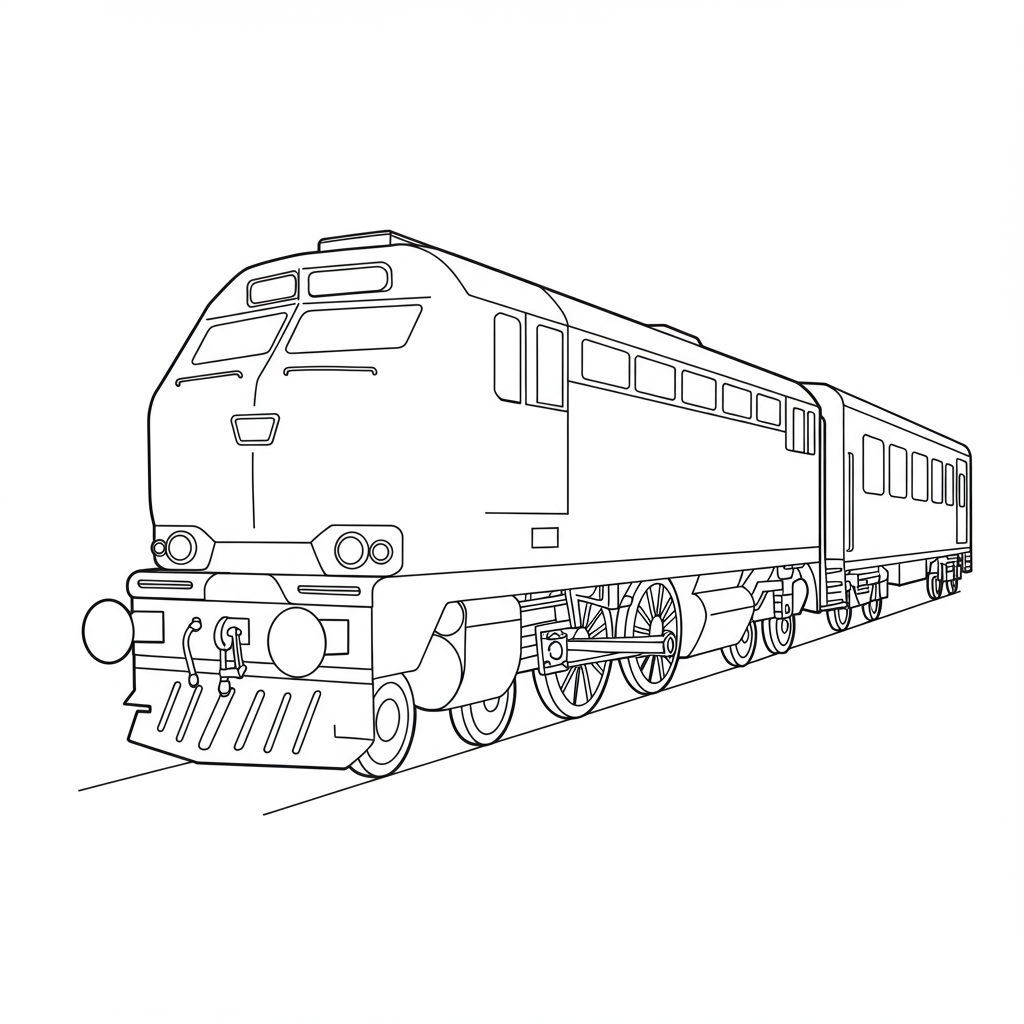 train simple coloring page