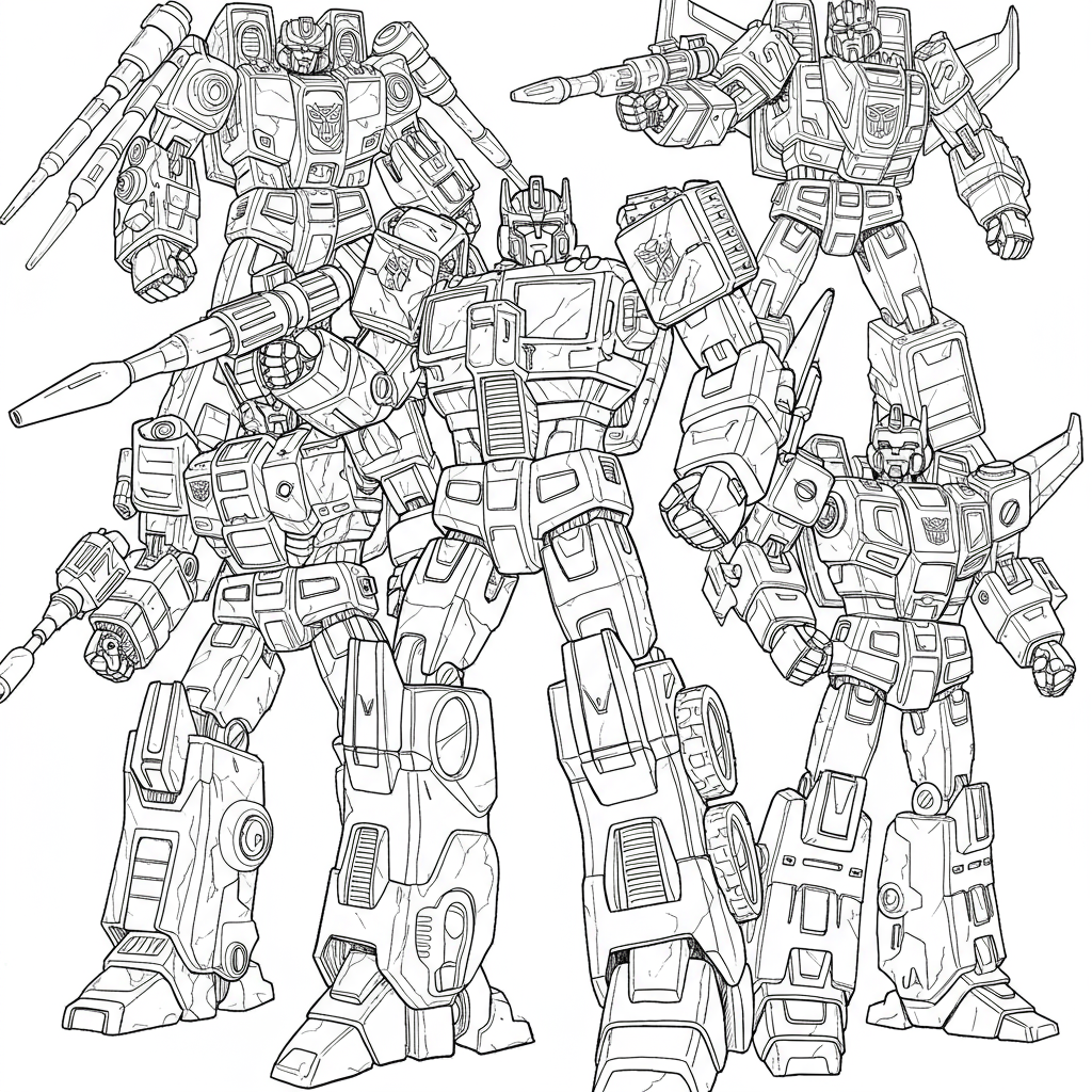 transformers abstract coloring page