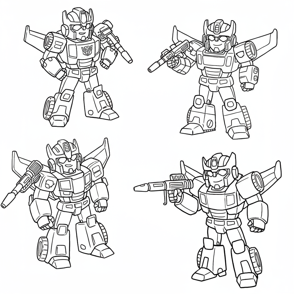 transformers cute coloring page