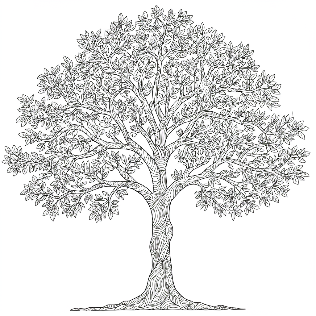 tree abstract coloring page