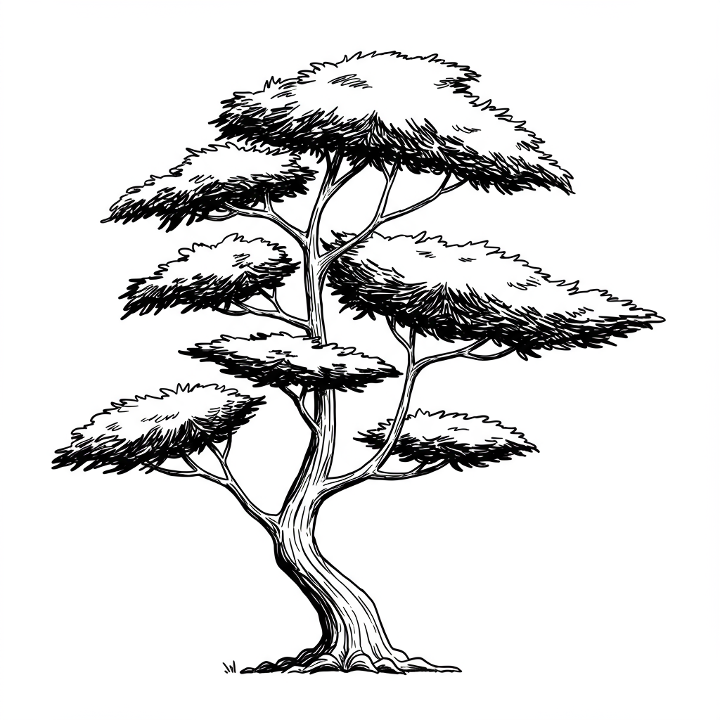 tree action coloring page