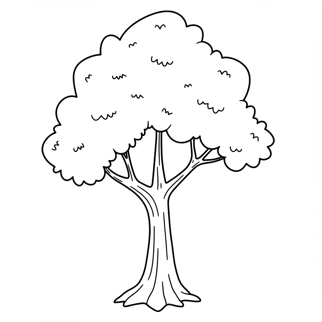 tree cartoon coloring page