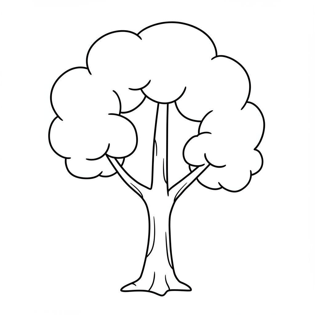 tree cute coloring page