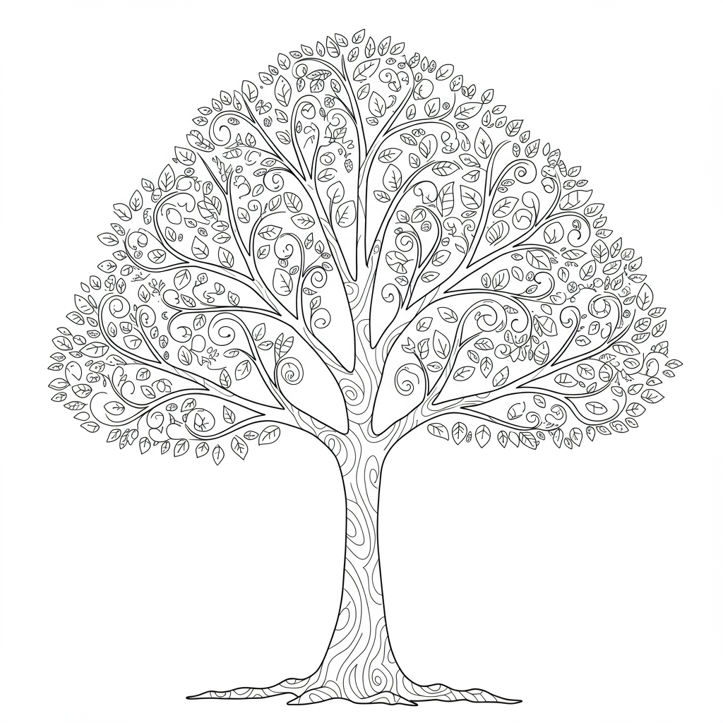tree decorative coloring page