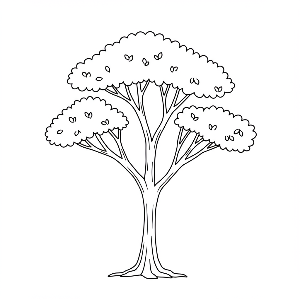 tree easy coloring page