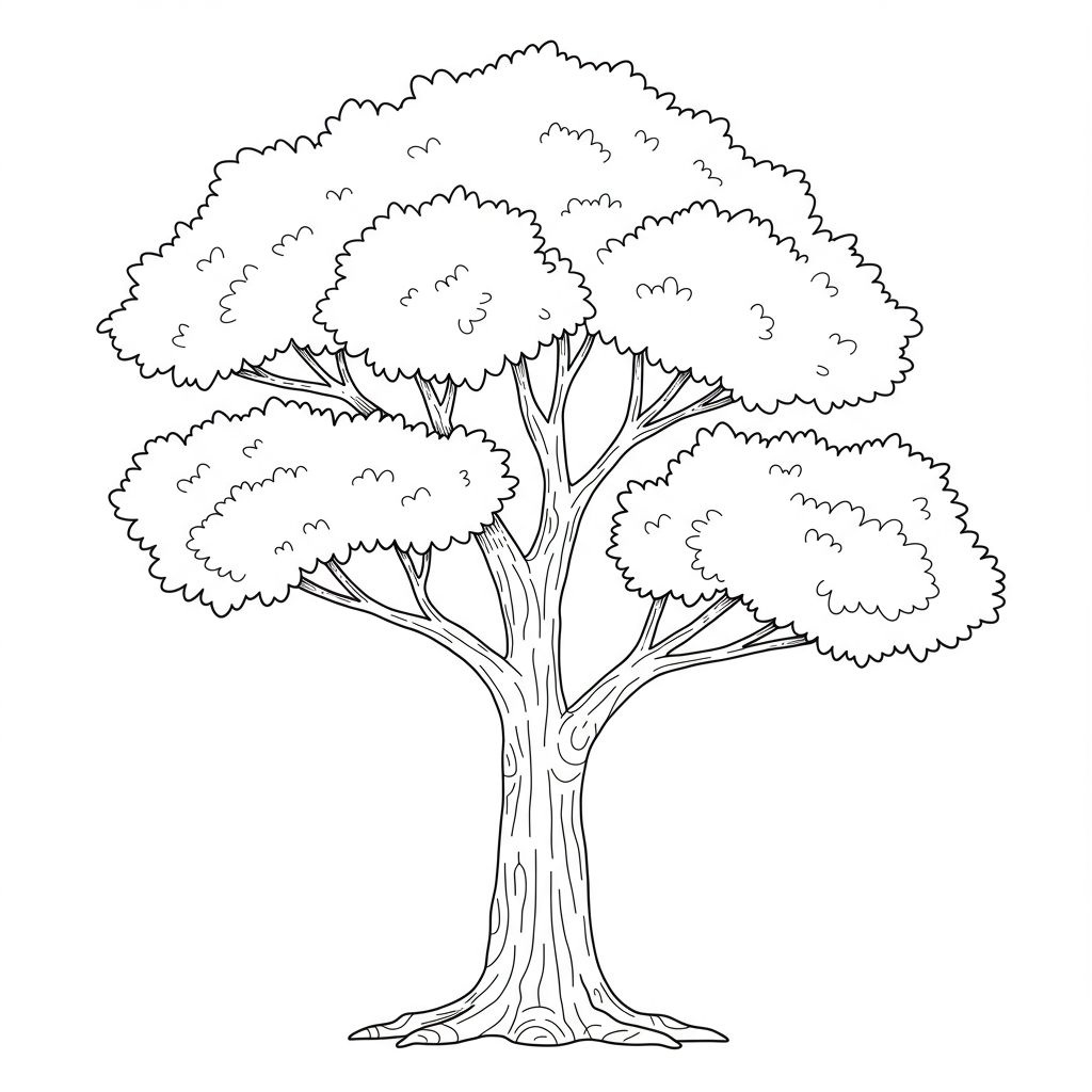tree educational coloring page