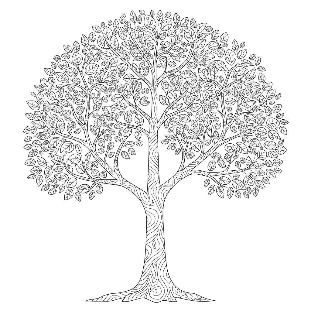 tree pattern coloring page
