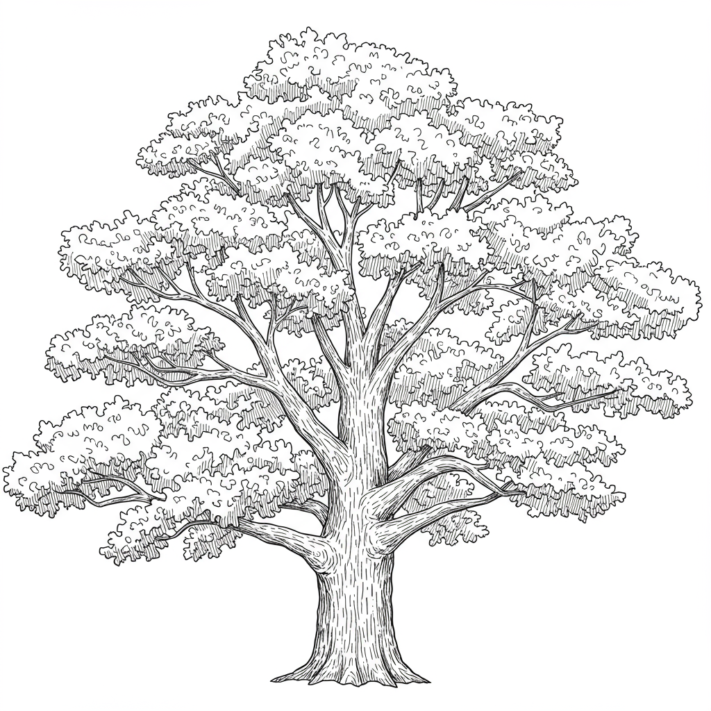 tree portrait coloring page