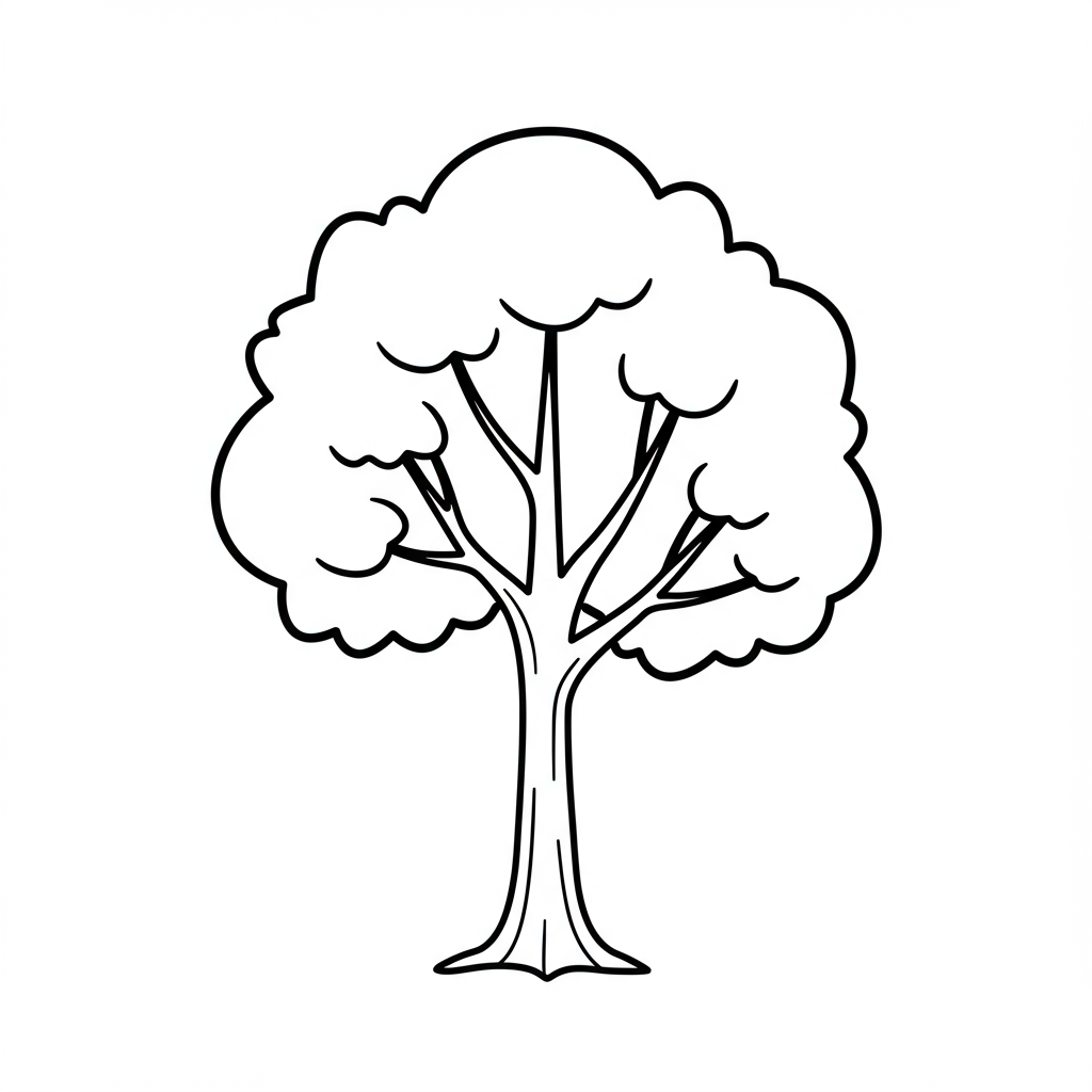 tree simple coloring page