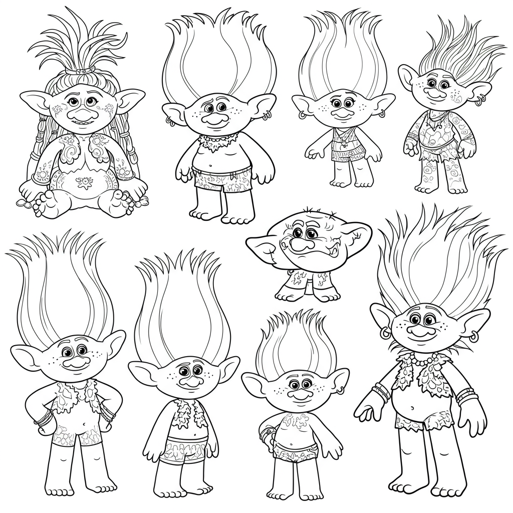trolls educational coloring page