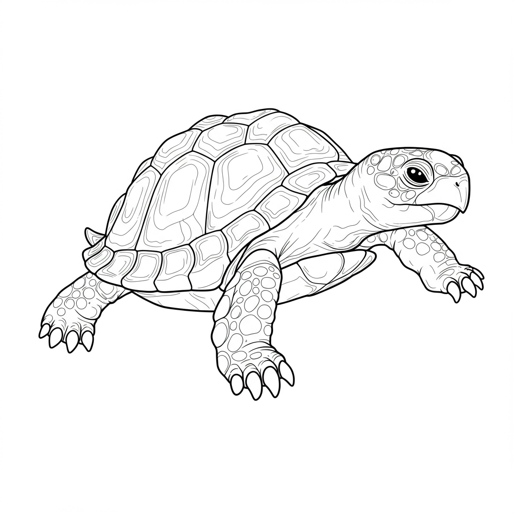 turtle action coloring page