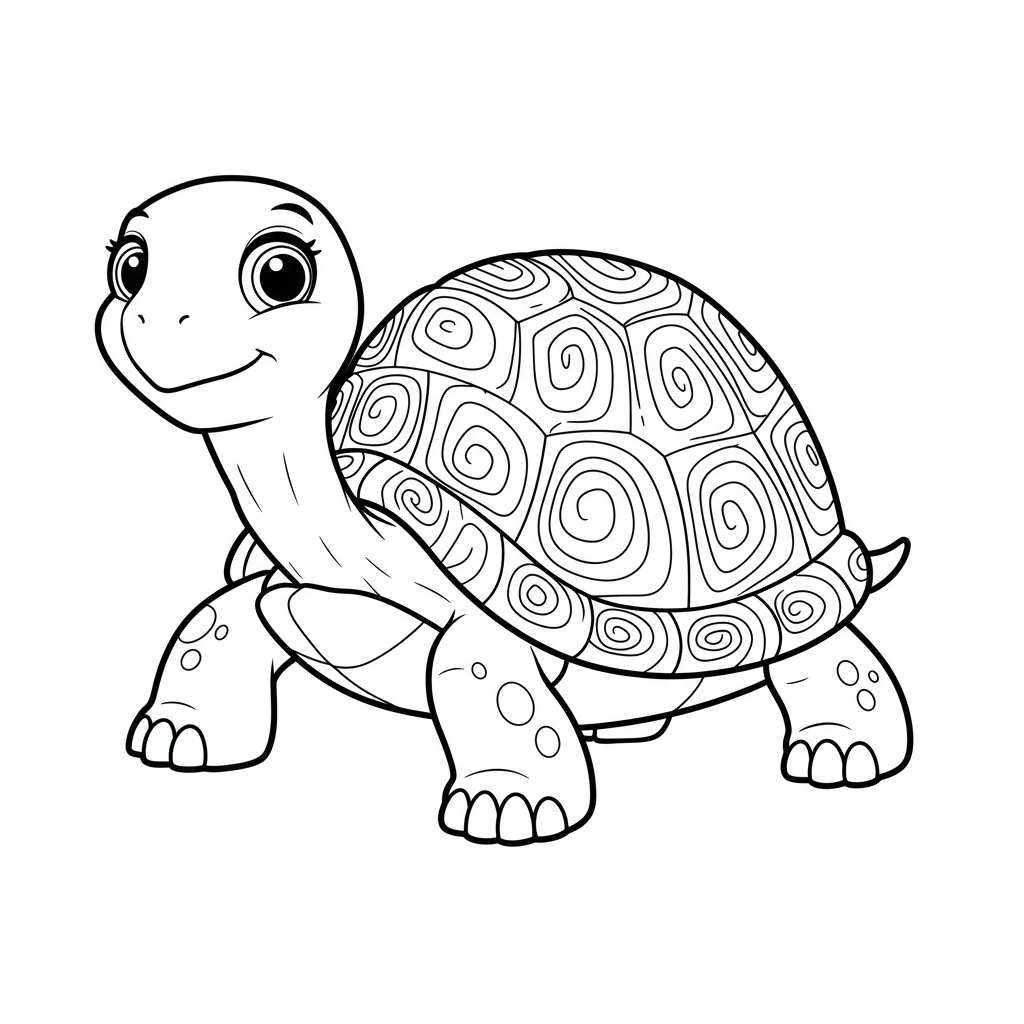turtle cartoon coloring page