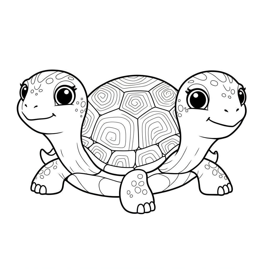 turtle cute coloring page