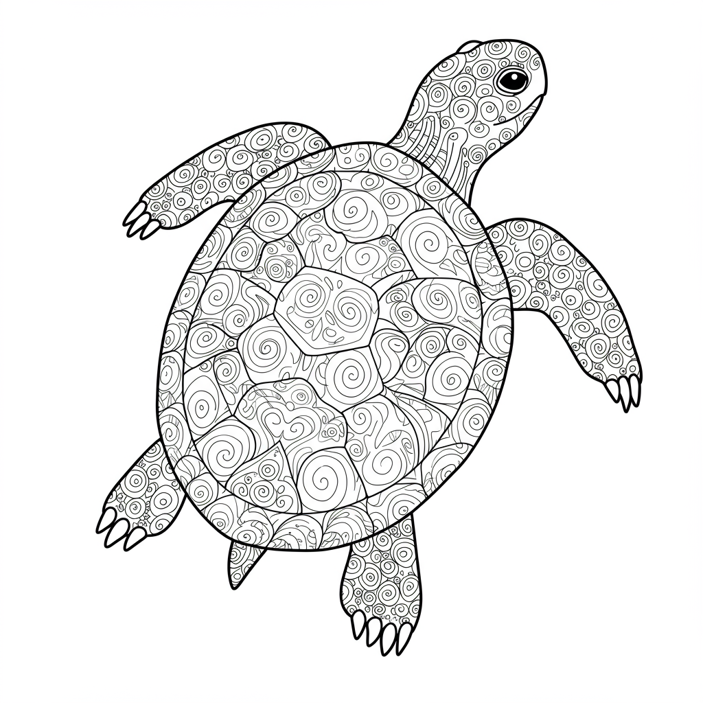 turtle decorative coloring page