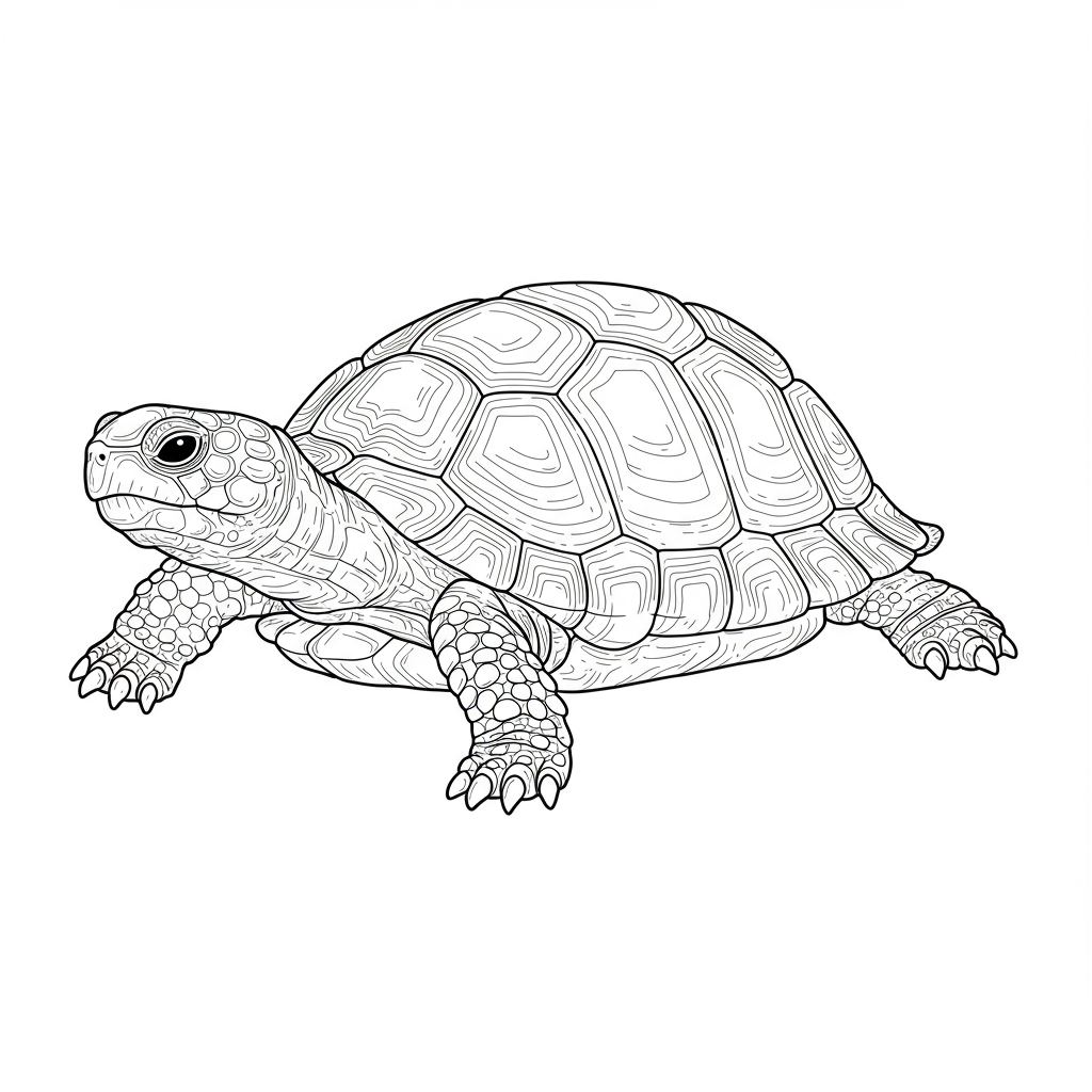 turtle detailed coloring page