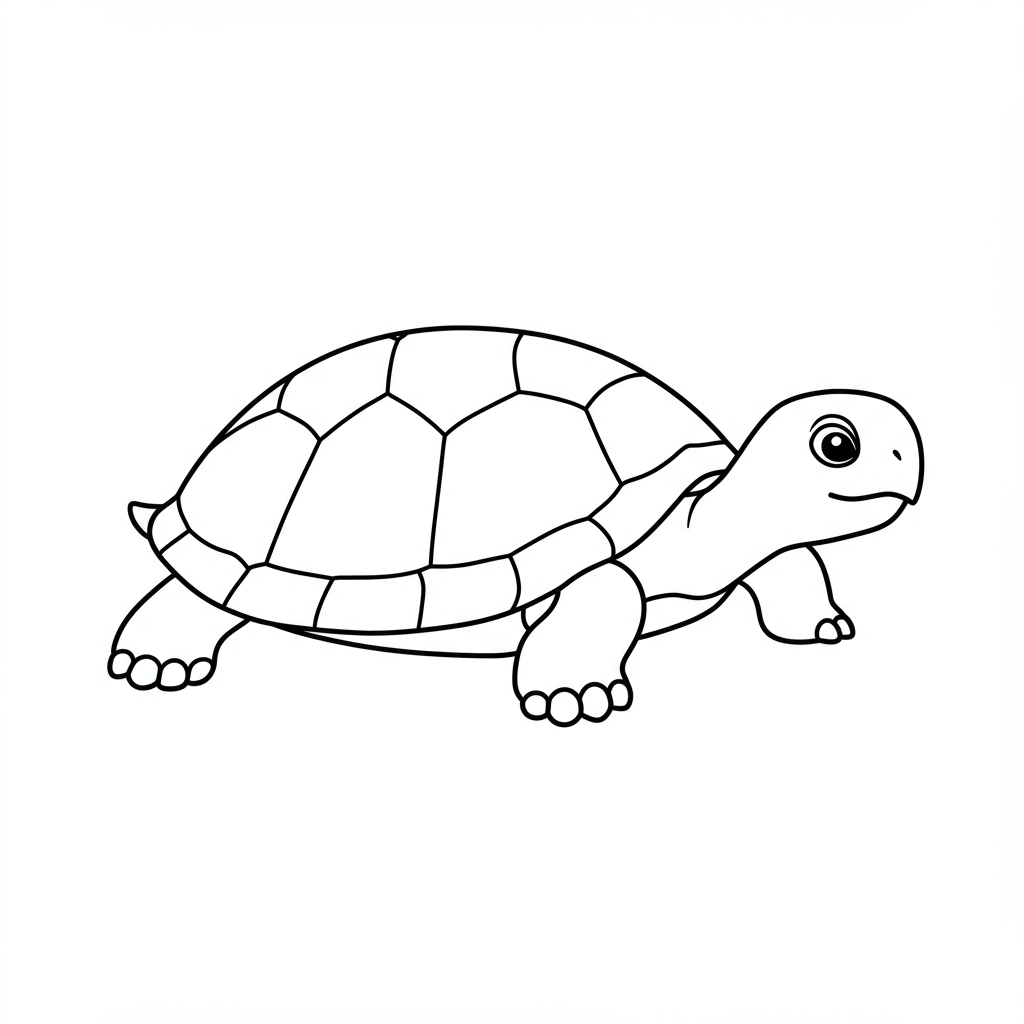 turtle easy coloring page