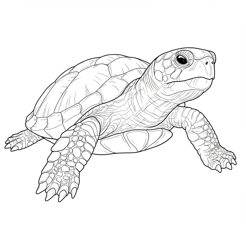 turtle portrait coloring page