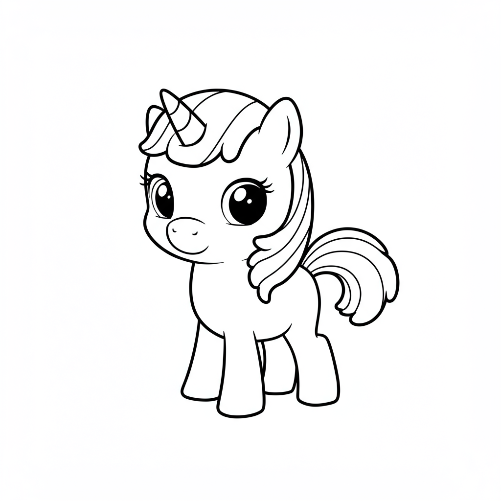 unicorn baby coloring page