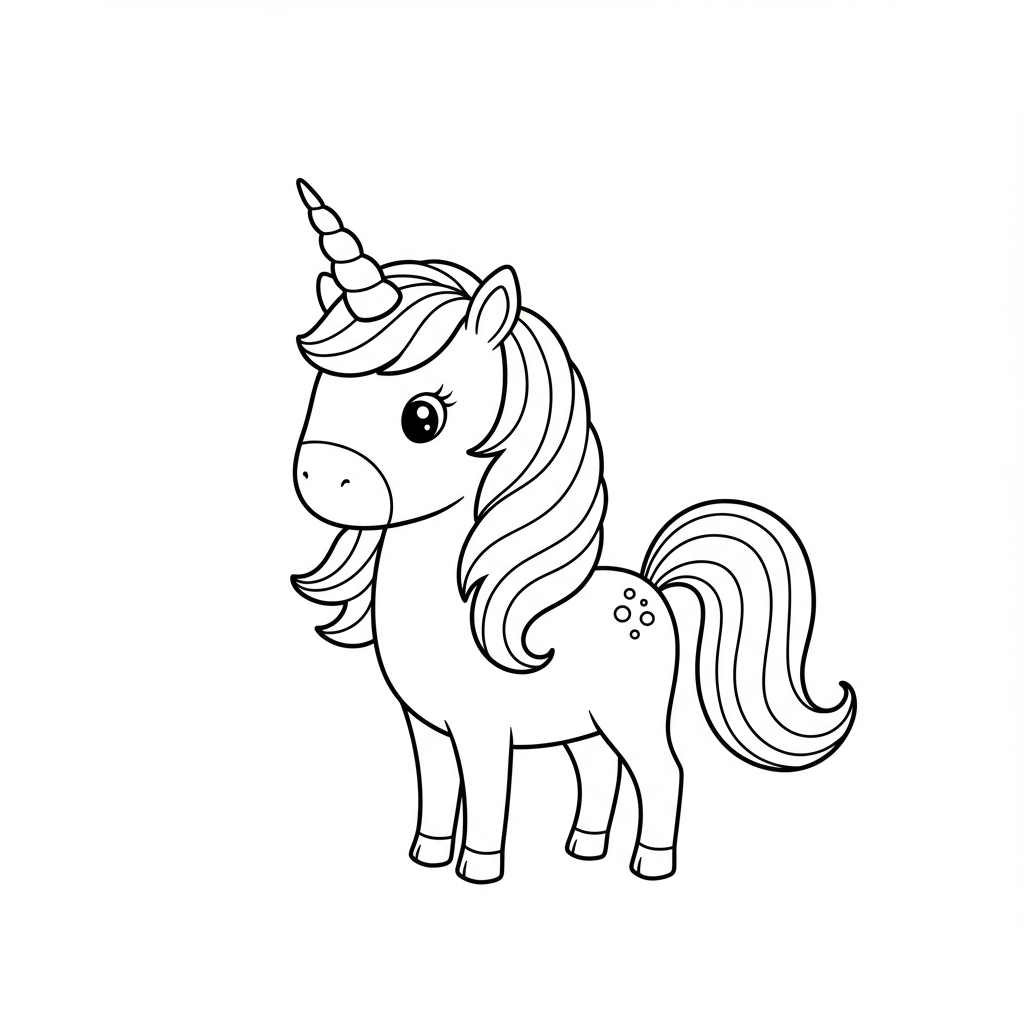 unicorn cute coloring page