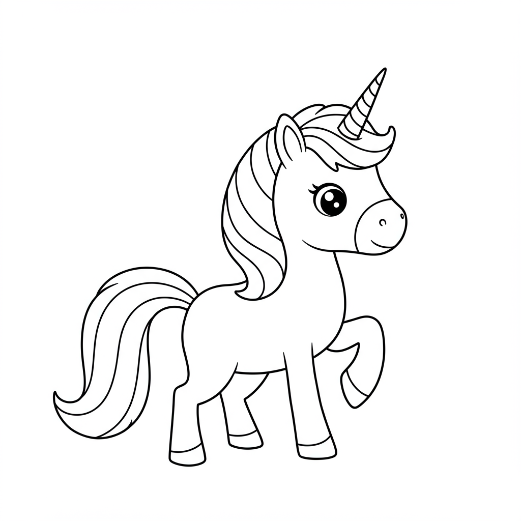 unicorn easy coloring page