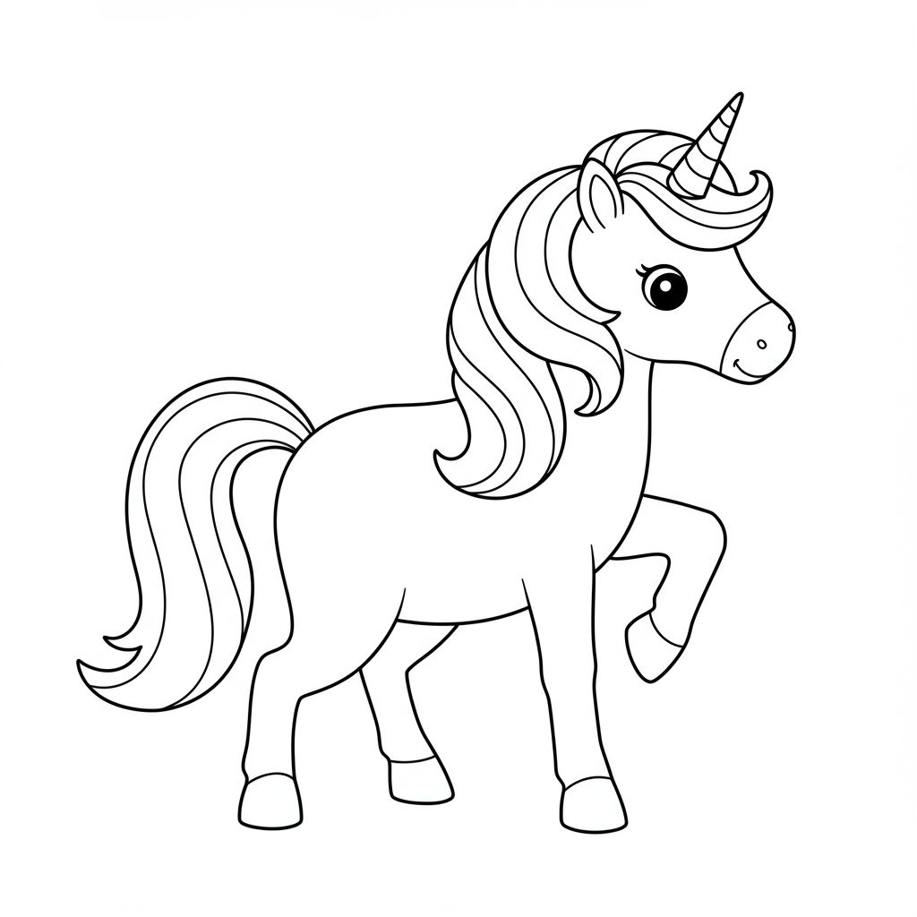 unicorn educational coloring page