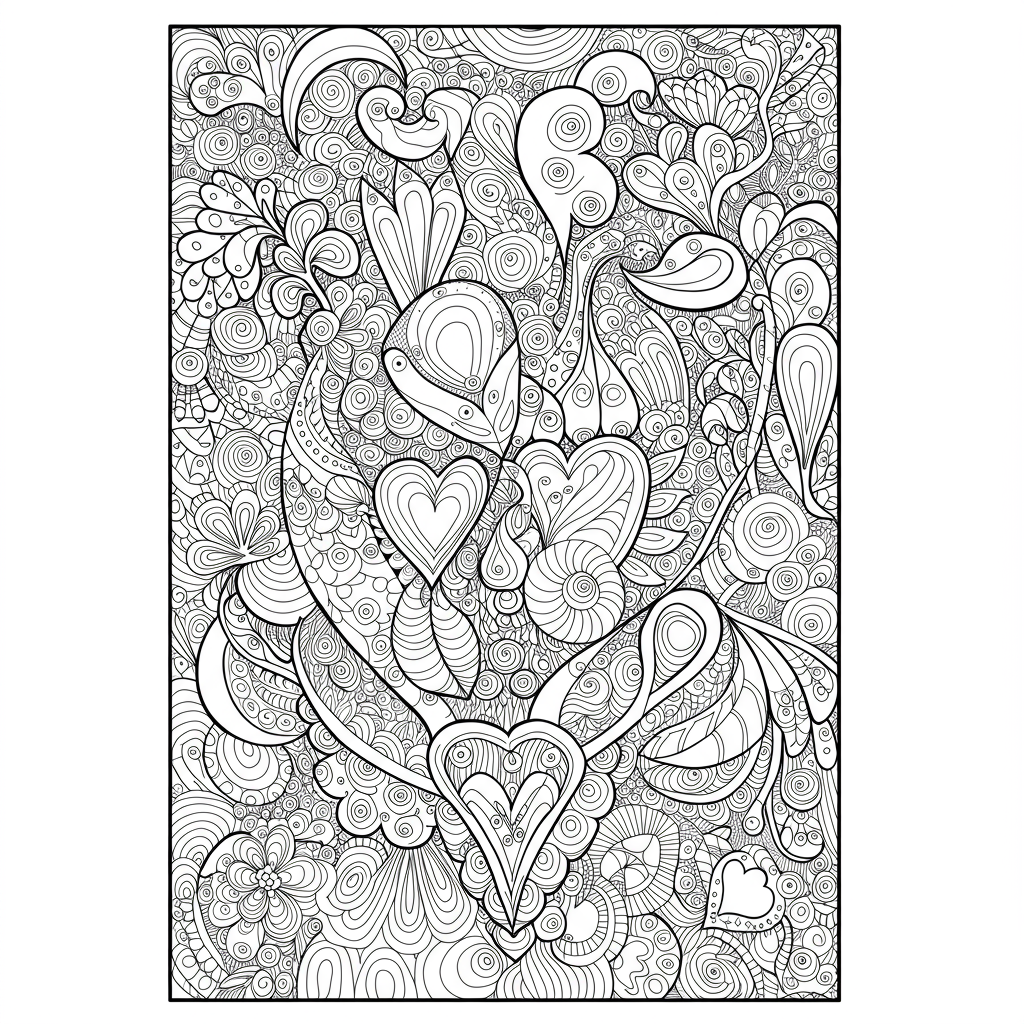 valentines day abstract coloring page